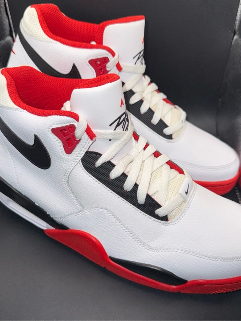 Nike White and Red Air Flight Sneakers - Picture 5 of 10